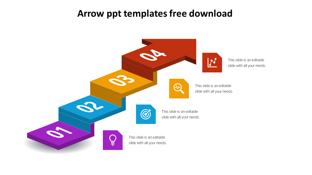 Creative Arrow PPT Templates Download With Four Node